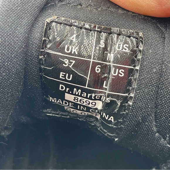 Dr. Martens 8699 Shoes Size 5 Black Leather Round Toe Lace Up Bex Sole Boots - Picture 10 of 16